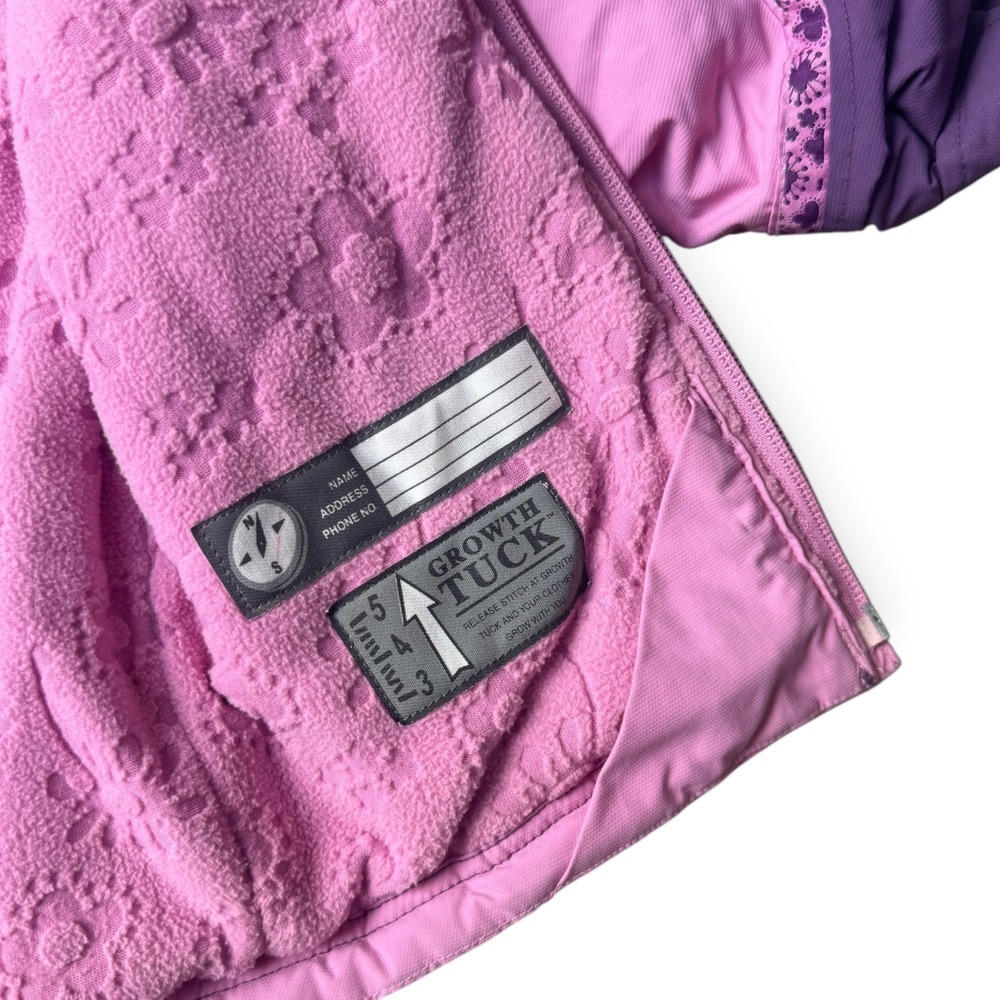 REI Toddler Girls 18 Months Purple Pink Fleece Lined Winter Jacket Hooded - Picture 9 of 13